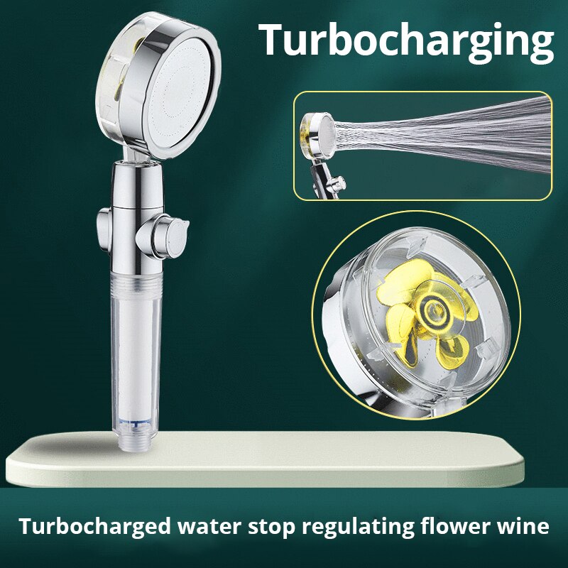 High Pressure Shower Head Handheld - Nova hélice chuveiro cabeça algodão filtro