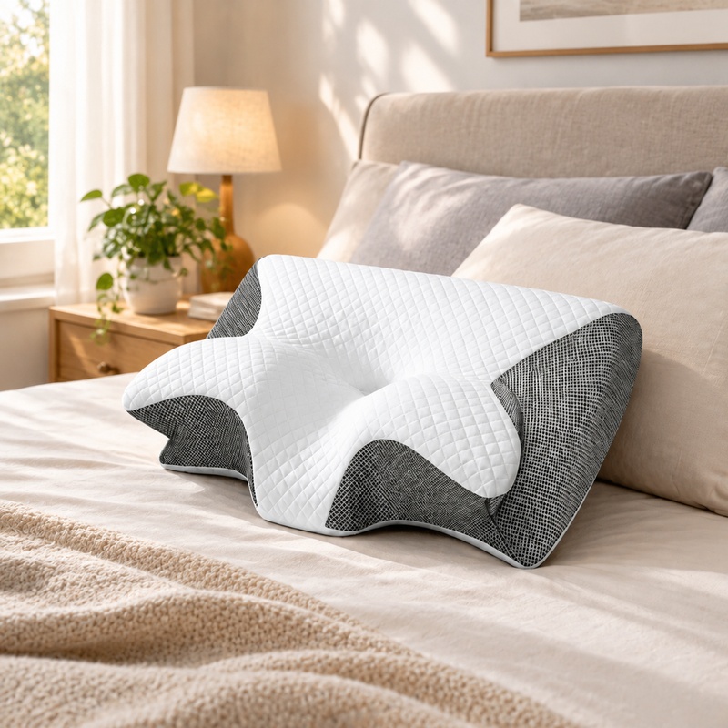 Memory Foam Orthopedic Pillow Neck Pain - Almofada ortopédica de espuma viscoelástica respirável,