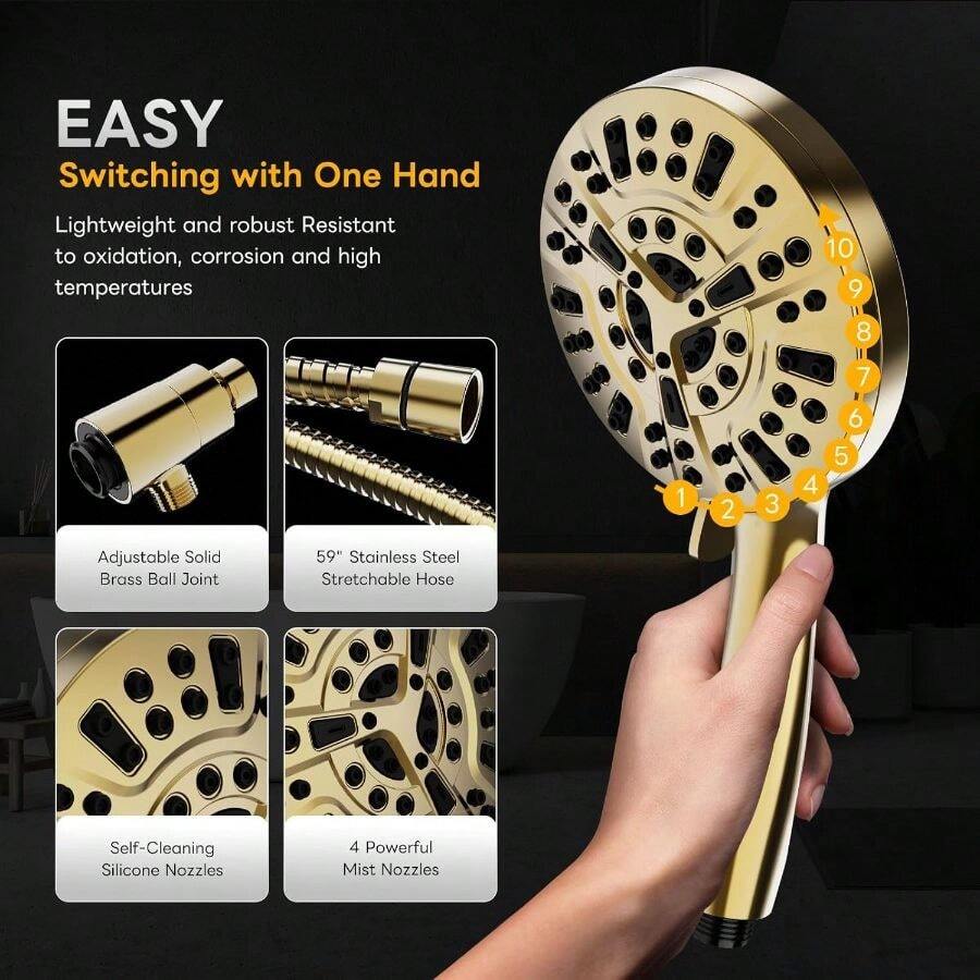 Chuveiro de mão de alta pressã - High Pressure Shower Head Handheld avaliação e preço