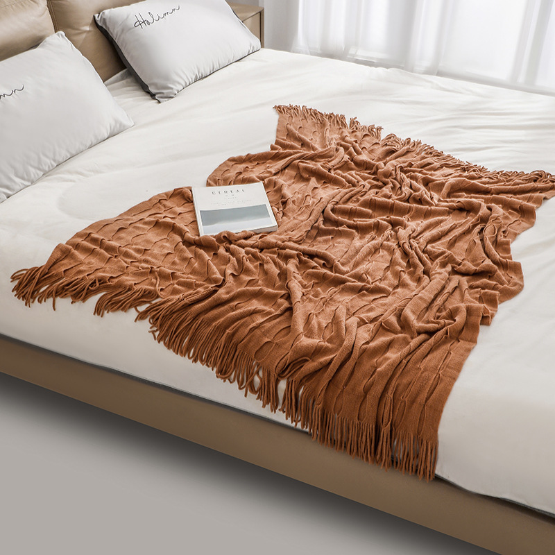 Nova Manta de Sofá de Tricô co - Boho Throw Blanket Fringe avaliação e preço