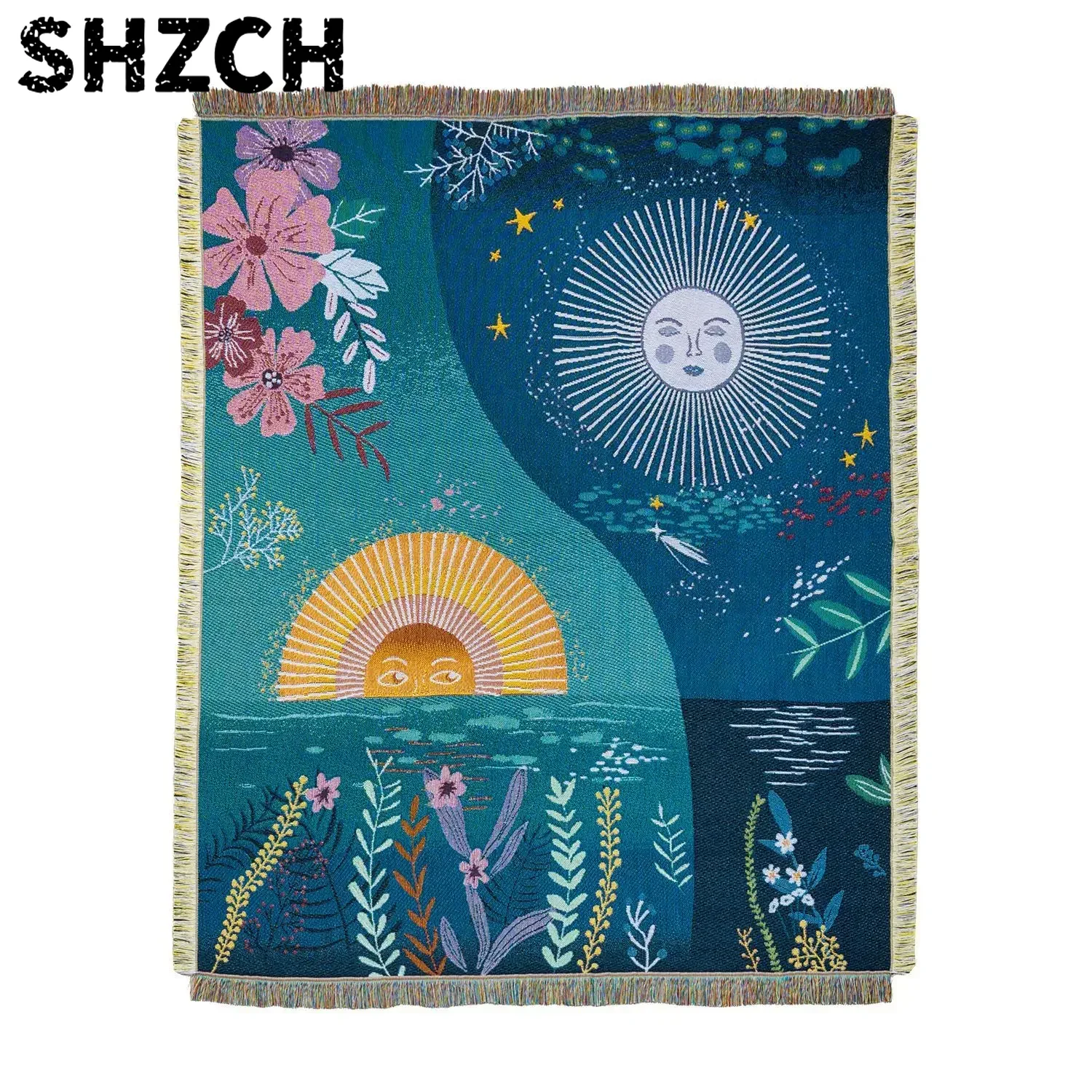 Tapeçaria tecida com motivos d - Boho Throw Blanket Fringe avaliação e preço