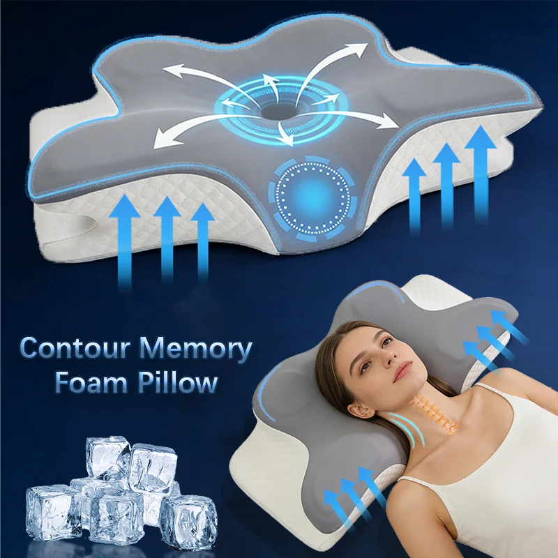 Travesseiro de Espuma Viscoelá - Memory Foam Orthopedic Pillow Neck Pain avaliação e preço