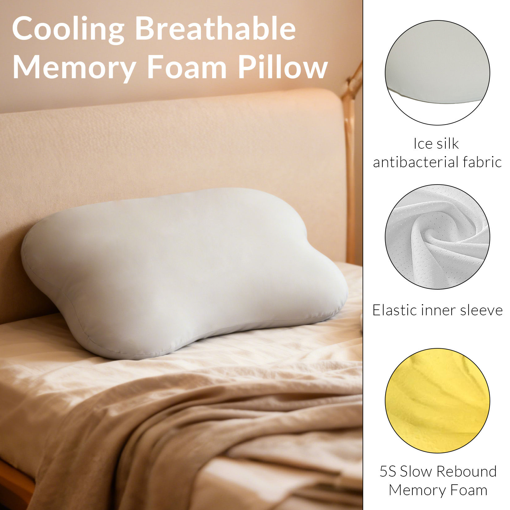 Almofada cervical para aliviar - Memory Foam Orthopedic Pillow Neck Pain avaliação e preço
